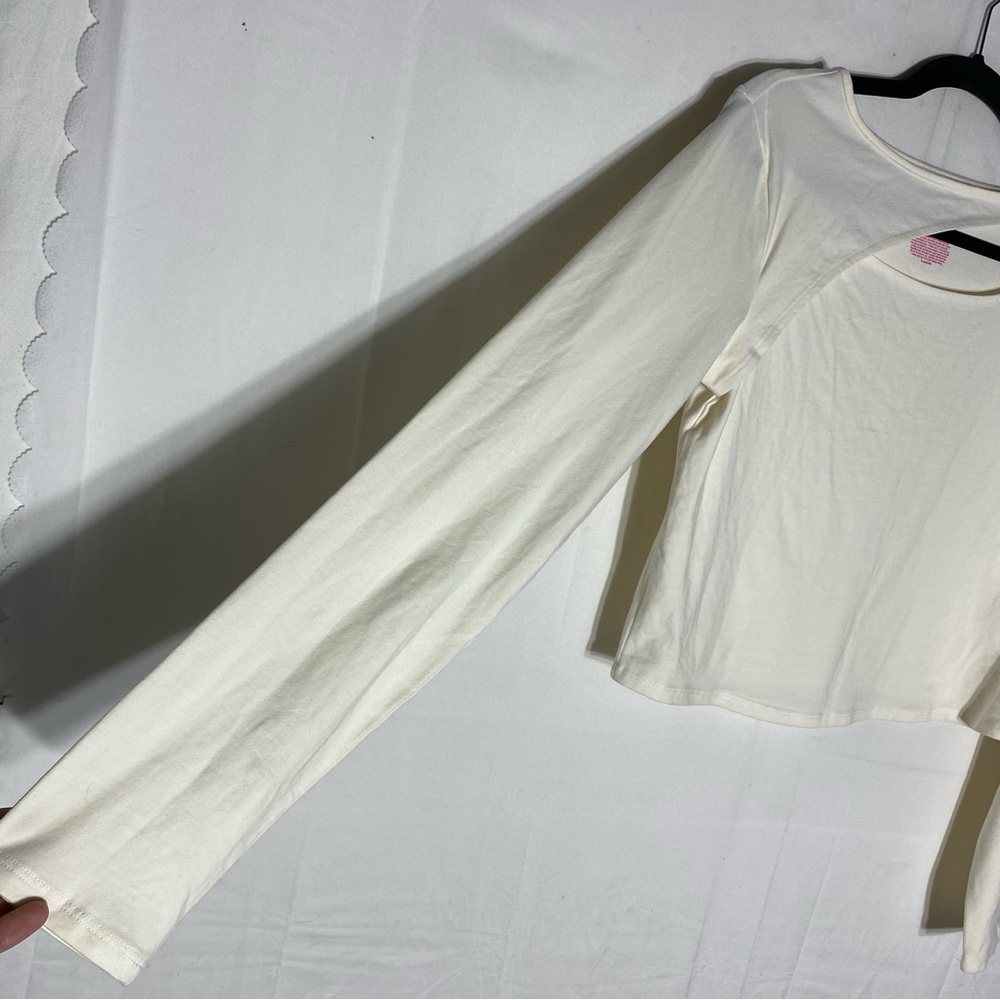 5/$25 NOBO No Boundaries Cream Long Sleeve Top With Collarbone Cut Out XL - Picture 8 of 13